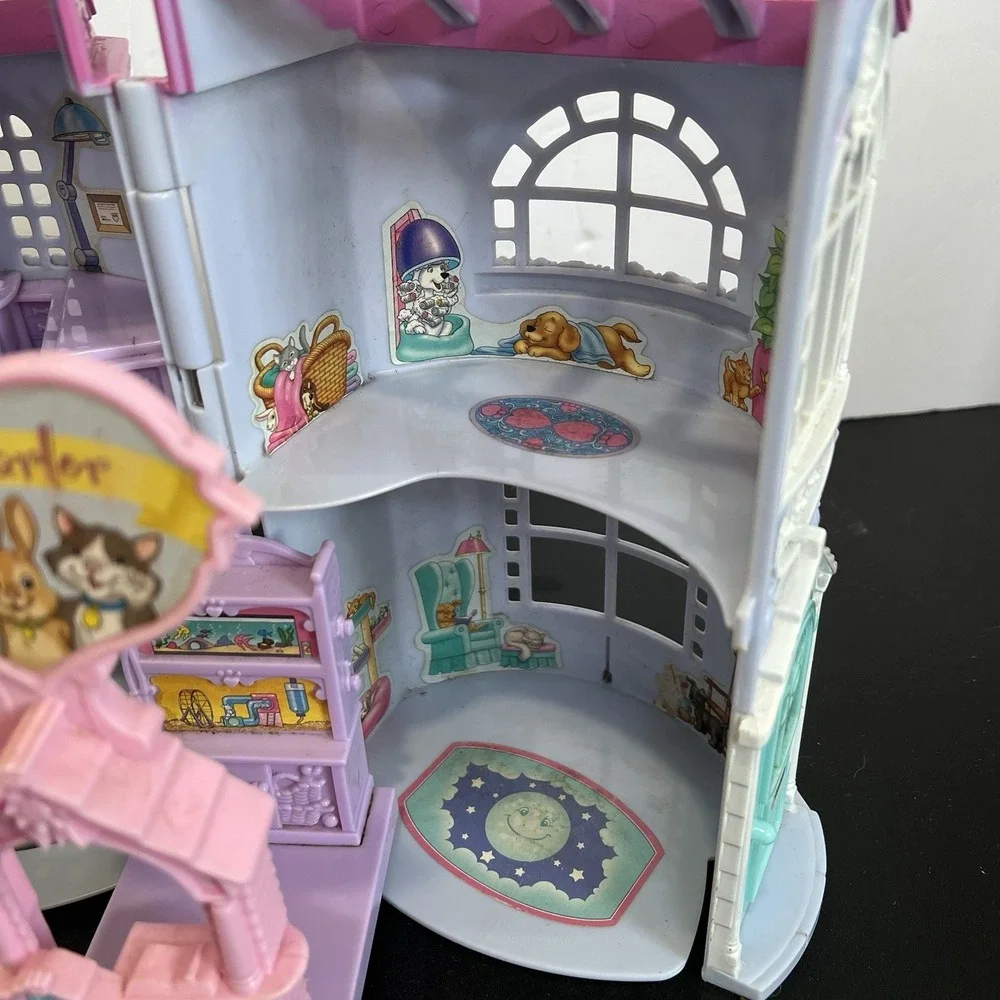 Fisher Price Precious Places Pet Parlor Vintage 1990s Folding Playset‎ Lavender